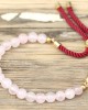 Βραχιόλι Ροζ Χαλαζία με Κορδόνι Επίχρυσο - Rose Quartz Κοσμήματα λίθων - Βραχιόλια